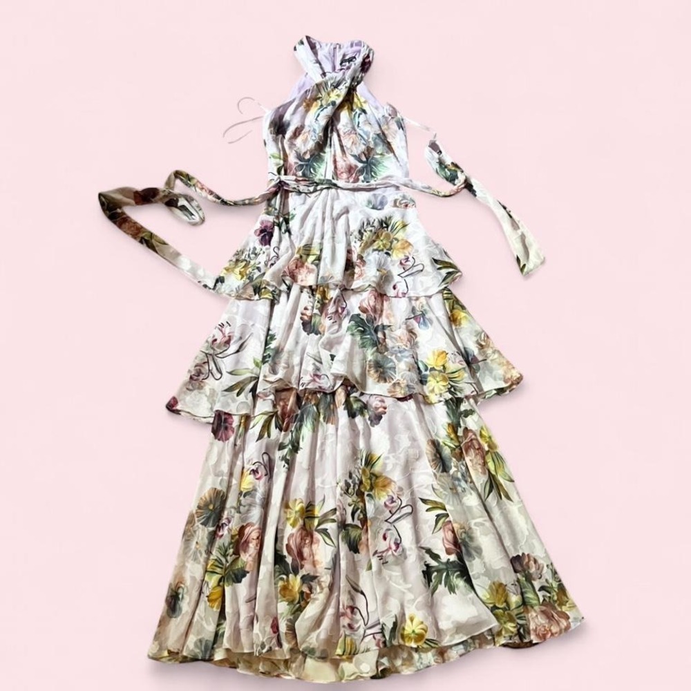 Floral Tiered Feminine Romantic Coquette Twee Soft Girl Formal Dress Womens 6